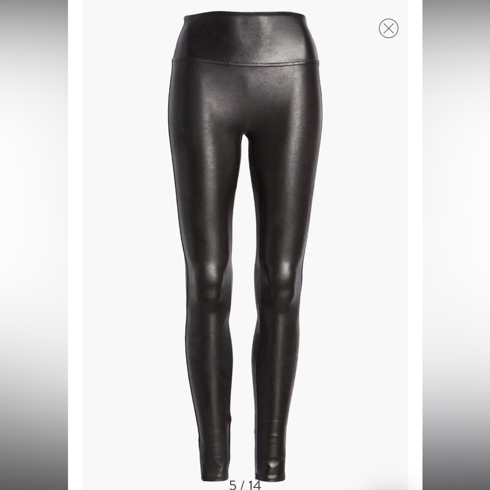 Spanx faux leather leggings sz Small black pants